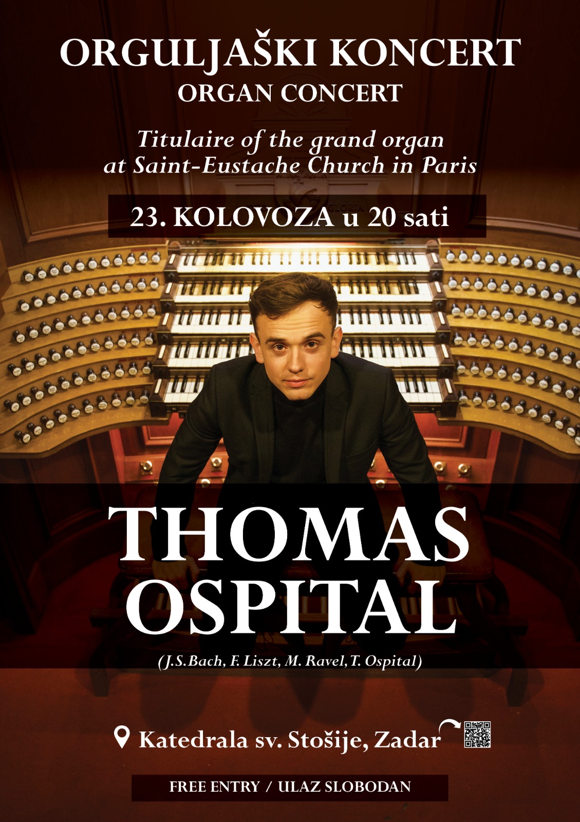 THOMAS OSPITAL - SOLISTIČKI KONCERT U KATEDRALI SV. STOŠIJE 23. 8. 2025.